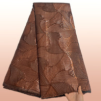 Nouveau Design Noir Tissu Brocart Dentelle Française Africaine pour Robe de Mariage Vente en Gros Tissus de Dentelle Damassée Nigériane