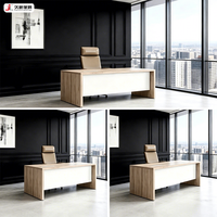 Bureau de direction moderne JIUSHUN, mobilier de bureau de luxe, bureau de direction en forme de L, table de direction