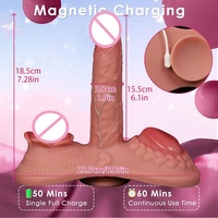 Vibromasseur réaliste à poussée automatique en silicone liquide intégral, chauffant, triple moteur, télécommande, ventouse, jouets pour adultes