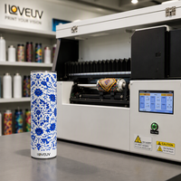 Printer UV Silinder Desktop ILOVEUV, Printer Rotary Kompak UV Silinder untuk Botol Digital Bulat