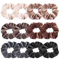 Chouchous en velours doux de qualité supérieure, couleur unie, élastiques pour cheveux, attaches pour queue de cheval, accessoires capillaires tendance pour femmes, vente en gros