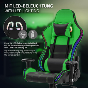 Altura ajustable gran oferta masaje <span class=keywords><strong>verde</strong></span> Rgb luz ergonómica espalda <span class=keywords><strong>Gamer</strong></span> <span class=keywords><strong>silla</strong></span> giratoria Bluetooth altavoces ordenador <span class=keywords><strong>silla</strong></span> de oficina - Product Image 6