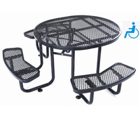 Meubles en gros d'usine OEM, table et bancs ronds de jardin en thermoplastique expansé ADA de 46 pouces