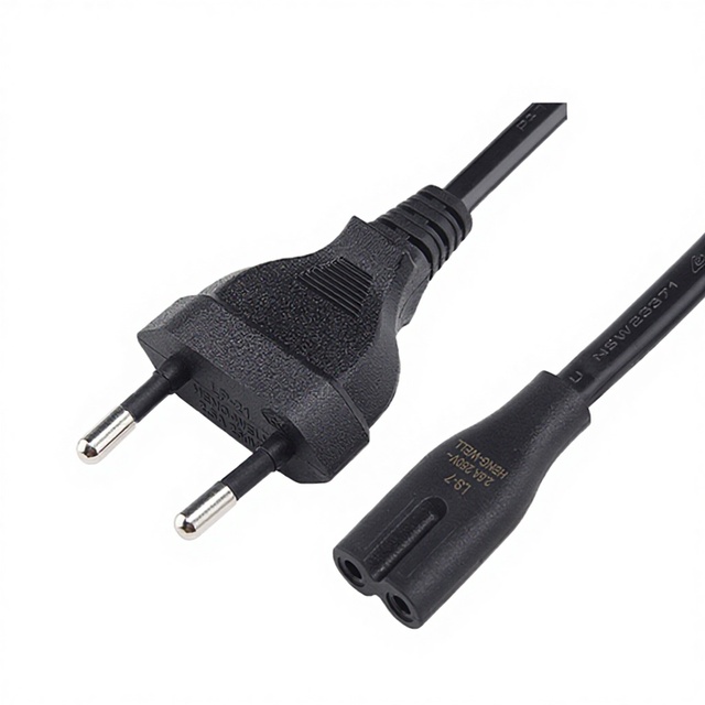ENEC Plug AC Plug  CE Approval EU Power Cables IEC C7 Euro Power Cords 2.5A 250V 2 Pin Home Appliance Electricity Cable