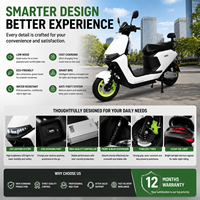 Nouvelle Moto Électrique Puissante, Fournisseur d'Usine, 1500W, Vitesse Rapide 30-50km/h, pour Adultes