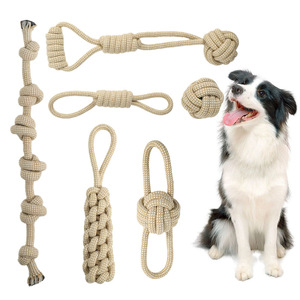 Juguete para Perros de Cuerda con Nudos, Diseño Antidesgarro, Estilo Interactivo de Cáñamo y Algodón, Pelota de Cuerda para Masticar en Casa, Modelo Tira y Afloja, Directo de Fábrica - Product Image 1