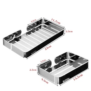 Jabonera de Acero Inoxidable para Montar en la Pared con Ventosas, Diseño Moderno, Agujero de Drenaje Impermeable para Hoteles y Apartamentos - Product Image 2