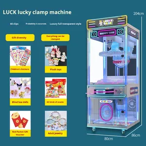 Machine de jeu à roue en métal à 60 clips, machine à découper les puzzles à clé porte-bonheur gratuite, machine distributrice de cadeaux, plateau tournant, pince à pièces - Product Image 5