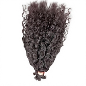 Cabello Humano Virgen Remy Natural Negro Rizado del Sur de la India, 100g a Granel, Doble Trama a Máquina, Apto para Todos los Colores - Product Image 2