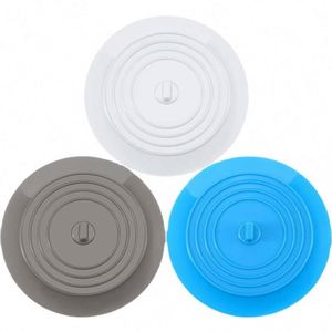 Bouchon de baignoire en silicone grand format, filtre anti-cheveux, couvercle à ventouse plat pour cuisine et salle de bain - Product Image 1