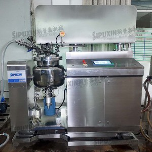Homogénéisateur sous <span class=keywords><strong>vide</strong></span> à chauffage électrique et levage, mélange bidirectionnel, équipé d'un système de pesage PLC, d'un refroidisseur 10PH, d'une pompe 25L et d'une télécommande - Product Image 2