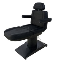 Lit de beauté électrique en cuir PU noir, inclinable, pour soins esthétiques, lit pour extensions de cils, fauteuil facial électrique pour salon de beauté