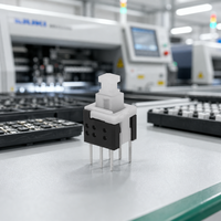 SUDA KAN-W5.8-A1 Interruttore di Controllo Elettronico Autobloccante con Pulsante, Alloggiamento in Plastica IP40, 6 Pin, Montaggio su PCB, DPDT 1NO1NC, 0.1A 24VDC