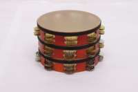 Wholesale Professional Brass Jingle Bell Double Layer Ring Drum Set Cowhide Drum Heads Birch Wood Chamber Matte Red Frame