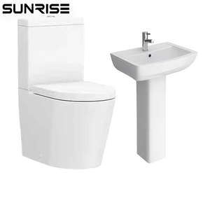Inodoros y lavabo de bidé compactos modernos personalizados con estructura de dos piezas de trampa P para baño moderno - Product Image 1