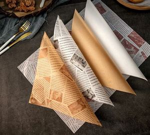 Feuilles de papier sulfurisé vintage résistantes à la graisse pour paniers alimentaires, idéales pour l'emballage des aliments frits et des snacks dans les restaurants et la restauration rapide. - Product Image 6