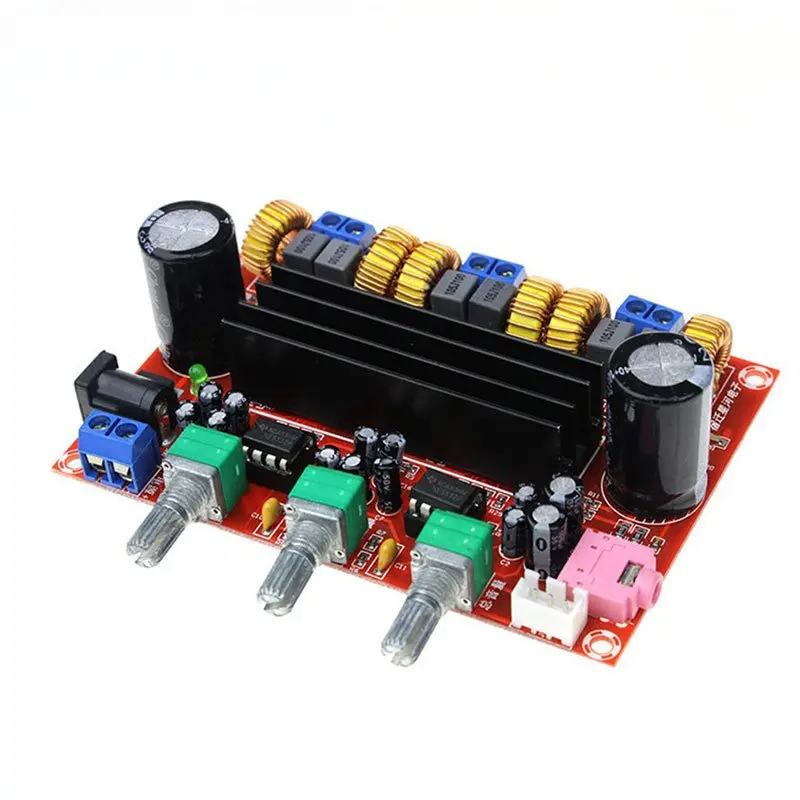 Papan penguat daya digital 2.1 saluran XH-M139, 12 v-24 V tegangan lebar 50W + 100W amplifier dengan papan TPA3116D2