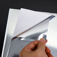 Venta al por mayor de pegatinas metálicas de aluminio imprimibles a prueba de agua 8,5 "x 11" A4 papel adhesivo PET de plata cepillada para impresora de inyección de tinta
