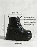 Bottes rehaussantes pour femmes, taille petite, à lacets, talons épais, confortables, toutes saisons, vente en gros d'usine, fabricant OEM 2026