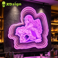 Boîte à lumière LED 3D personnalisée pour extérieur, miroir infini, acrylique multicouche, étanche IP65, contrôlée par Bluetooth, décoration murale publicitaire