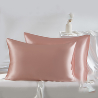 Taie d'oreiller 100% pure soie de mûrier, grade 6A, 19 momme, double face, type enveloppe