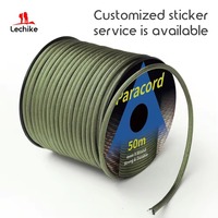 Cordon de parachute en paracorde 4 mm à 9 brins de 50 m pour camping, randonnée, survie, tente, bâche, auvent - OEM ODM