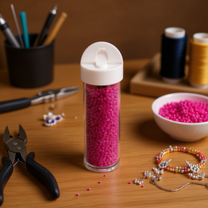 ILAN Abalorio Perline rosa da 3 mm per la creazione di gioielli, 12 pezzi per tubo - Product Image 2