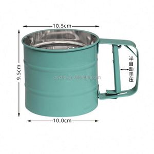 Kitchen DIY Powder Mug Flour Sieve, Stainless Steel Cup Shape Strainer Baking Mesh Flour Sifter - Product Image 1
