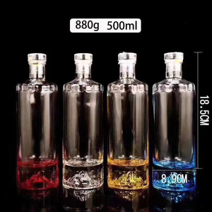 Chai rượu mạnh thủy tinh <span class=keywords><strong>500ml</strong></span> đáy núi, bán buôn từ nhà sản xuất, dùng cho Whisky, Rum, Tequila, <span class=keywords><strong>Vodka</strong></span>, Gin, có nút bịt - Product Image 3