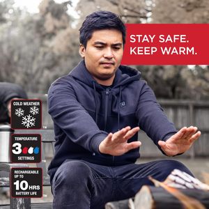 Sweat à capuche chauffant personnalisé pour homme, en polaire, avec fermeture éclair et éléments chauffants sur le devant et le dos, vêtement coupe-vent pour temps froid - Product Image 2