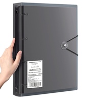 Classeur à anneaux A4 en plastique à quatre trous avec porte-documents transparent, perforateur 4 trous, classeur à feuilles mobiles, pince à papier
