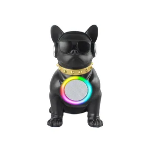 D44 nouveauté cadeau Hifi Bass Rechargeable FM AUX TF MP3 lecture sans fil Bluetooth dessin animé chien haut-parleurs avec RGB led clignotant
