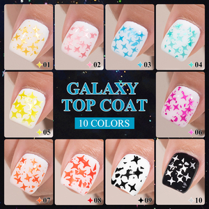 10 stelle <span class=keywords><strong>Color</strong></span> Galaxy Top Coat senza salviettina Glitter Top Gel smalto per unghie bottiglia stella - Product Image 6