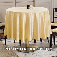 Nappe de luxe en polyester jacquard tissé imperméable jaune, blanc, bleu pour hôtels, banquets, réunions, mariages - Prix de gros
