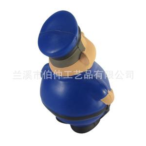 Balle anti-stress en PU en forme de policier, bleue, douce, jouet promotionnel - Product Image 4