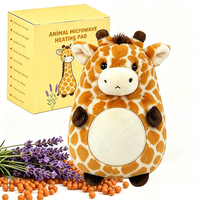 Coussin chauffant personnalisé pour micro-ondes, peluche girafe chauffante pour une chaleur douce et confortable