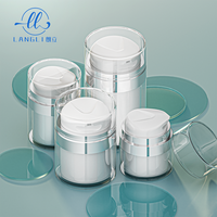 Pot de crème de luxe en plastique doré rechargeable 50 ml, flacon pompe airless pour soins de la peau 50 ml, bouteille de soin de la peau de luxe en acrylique