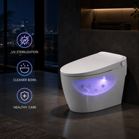 WC intelligent mural certifié CE avec télécommande, lavage arrière, siège chauffant et système de chasse automatique