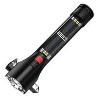 Nouvelle lampe torche tactique LED à énergie solaire, rechargeable par USB, ABS 3.7V IP44, 1000+ lumens, faisceau réglable, camping d'urgence