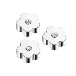 Composants de boucles d'oreilles en acier inoxydable, forme de fleur ronde 4 5mm pour la fabrication de bijoux, accessoires de bricolage - Product Image 4