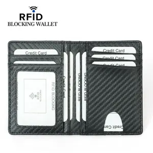 2024 Bestseller Rts Relatiegeschenken Lederen Mannen Slanke Voorzak Rfid Blokkerende Kaarthouder Rfid Portemonnee