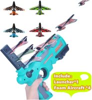Vente chaude, grande réduction, jouet d'extérieur amusant, lanceur d'avion en plastique pour enfants, grand planeur en mousse avec fonction de lancer à la main pour jouer