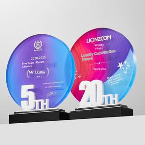 Trofeo Rotondo in Cristallo Acrilico Artificiale Personalizzato 2025-2026 Stella dell'Anno Premio del Personale per il Cinquantesimo Anniversario - Product Image 5