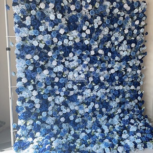 MSFAME Panneau Mural Floral 5D Bleu Hydrangea en <span class=keywords><strong>Fleurs</strong></span> de Soie pour Fêtes et Événements, 2,4 <span class=keywords><strong>M</strong></span> x 2,4 <span class=keywords><strong>M</strong></span> - Product Image 3