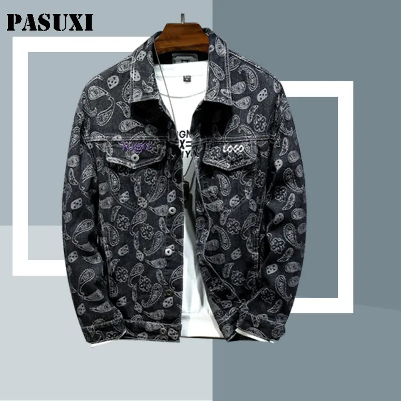 PASUXI 2023 Novo Personalizado Casaco Fino Dos Homens Oversized Para O Outono E Inverno Moda Denim Jacket Para Homens