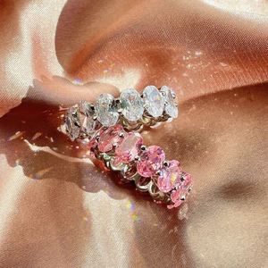 Dylam Valentine Day Gifts 925 <b>Sterling</b> <b>Silver</b> Promotion Stocking 5A Zirconia Promise Wedding <b>Silver</b> <b>Ring</b> <b>Eternity</b> Band <b>Ring</b> - Product Image 5