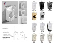 Wudumate Lavabo de salle de bain noir en céramique pour ablutions musulmanes (Wudu), à poser au sol, avec fonction de lavage des pieds