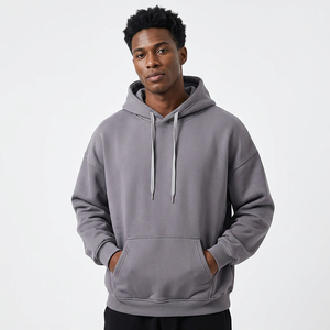 Sudadera con Capucha para Hombre, Color Sólido, 100% Algodón, Felpa Transpirable, 380g, Manga Larga, Bolsillo Canguro, Corte Regular, Deportiva, Invierno - Product Image 6