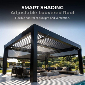 Pérgola de Jardín de Aluminio Premium, Pérgola Ajustable con Rejillas para Patio y Jardín, Disponible en 3x4 y 6x6 Metros - Product Image 4