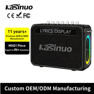 Enceinte KTV portable en gros 40W avec affichage des paroles, éclairage RGB, 6 haut-parleurs, double diaphragmes, puce DSP, micro <span class=keywords><strong>sans</strong></span> <span class=keywords><strong>fil</strong></span> 2.4G, streaming OTG - Product Image 1